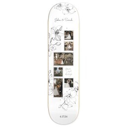 Skateboard Deck - 32"x7.75" with Forever & Always Wedding design