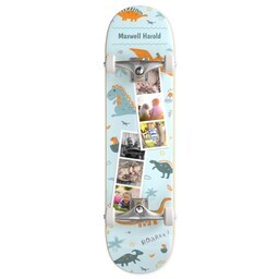 Skateboard Complete Setup - 32"x7.75" with Kids Dinosaur Photo Strip design