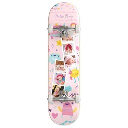 Skateboard Complete Setup - 32"x7.75" with Kids Monster Photo Strip design