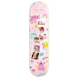 Skateboard Deck - 32"x7.75" with Kids Monster Photo Strip design