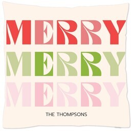 16x16 Throw Pillow with Merry Homey Holiday design