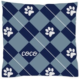 16x16 Throw Pillow with Check Paw design