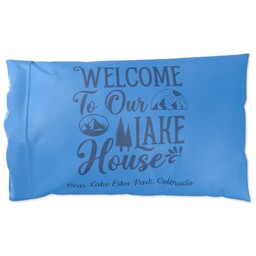 Satin Pillowcase Standard with Welcome to our Lake design