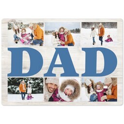 5x7 Photo Magnet with Woodgrain Dad Collage design