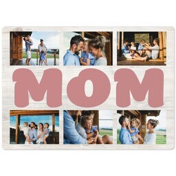 5x7 Photo Magnet with Woodgrain Mom Collage design