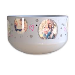 Thumbnail for Personalized Ceramic Bowls with Fun Silver Circles design 1