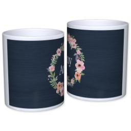 Thumbnail for Personalized Succulent Pot with Navy Floral design 1