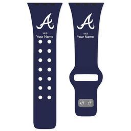 38 Short Apple Watch Band - Sports Teams with Atlanta Braves design