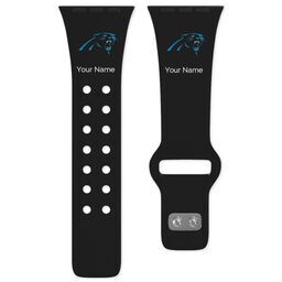 38 Short Apple Watch Band - Sports Teams with Carolina Panthers design