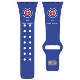 38 Short Apple Watch Band - Sports Teams with Chicago Cubs design