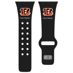 38 Short Apple Watch Band - Sports Teams with Cincinnati Bengals design