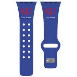 38 Short Apple Watch Band - Sports Teams with Kansas Jayhawks design