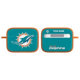 Licensed & Printed Apple Airpods Pro Case with Miami Dolphins 1 design