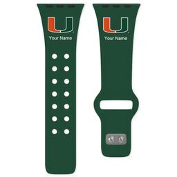 38 Short Apple Watch Band - Sports Teams with Miami Hurricanes design