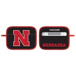 Licensed & Printed Apple Airpods Pro Case with Nebraska Huskers 4 design