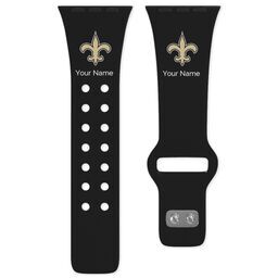 38 Short Apple Watch Band - Sports Teams with New Orleans Saints design