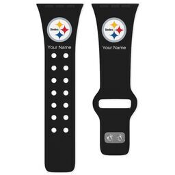 38 Short Apple Watch Band - Sports Teams with Pittsburgh Steelers design