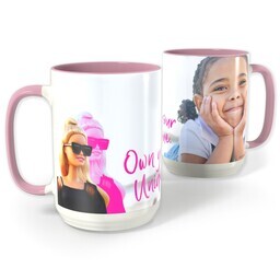 Barbie Own Your Unique Pink Photo Mug, 15oz with Own Your Unique design