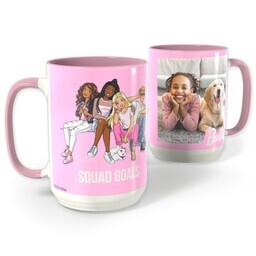 Barbie Squad Goals Pink Photo Mug, 15oz with Squad Goals design