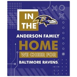 NFL 50x60 Fleece Blanket with Baltimore Ravens, Cheer design