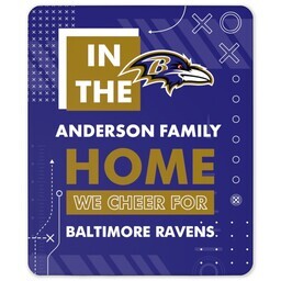 NFL 50x60 Sherpa Fleece Blanket with Baltimore Ravens, Cheer design