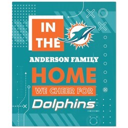 NFL 50x60 Fleece Blanket with Miami Dolphins, Cheer design