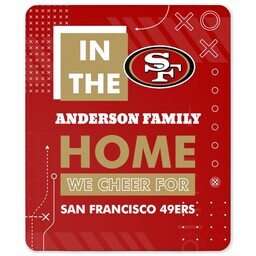 NFL 50x60 Sherpa Fleece Blanket with San Francisco 49ers, Cheer design