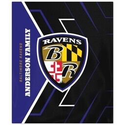 50x60 Fleece Blanket - Licensed with Glow - Baltimore Ravens - NFL design