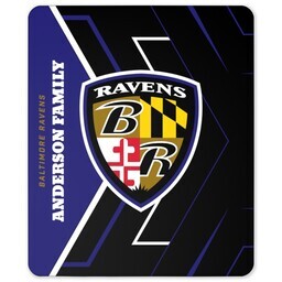 NFL 50x60 Sherpa Fleece Blanket with Baltimore Ravens, Glow design