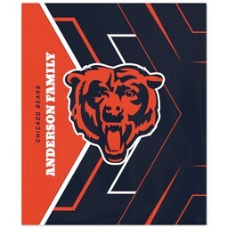 50x60 Fleece Blanket - Licensed with Glow - Chicago Bears - NFL design