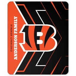 NFL 50x60 Sherpa Fleece Blanket with Cincinnati Bengals, Glow design