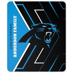 NFL 50x60 Sherpa Fleece Blanket with Carolina Panthers, Glow design