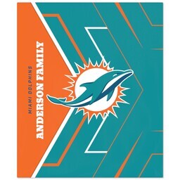 50x60 Fleece Blanket - Licensed with Glow - Miami Dolphins - NFL design