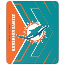 NFL 50x60 Sherpa Fleece Blanket with Miami Dolphins, Glow design