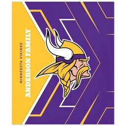 50x60 Fleece Blanket - Licensed with Glow - Minnesota Vikings - NFL design