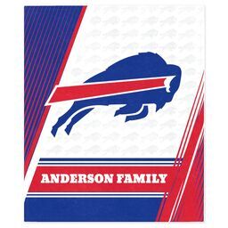 NFL 50x60 Mink Fleece Blanket with Buffalo Bills, Diagonal Lines design