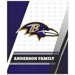 NFL 50x60 Fleece Blanket with Baltimore Ravens, Diagonal Lines design