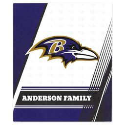 NFL 50x60 Mink Fleece Blanket with Baltimore Ravens, Diagonal Lines design