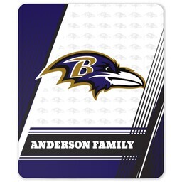 NFL 50x60 Sherpa Fleece Blanket with Baltimore Ravens, Diagonal Lines design