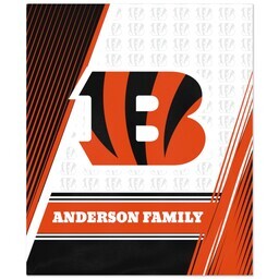 50x60 Fleece Blanket - Licensed with Diagonal Lines - Cincinnati Bengals - NFL design