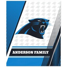 50x60 Fleece Blanket - Licensed with Diagonal Lines - Carolina Panthers - NFL design