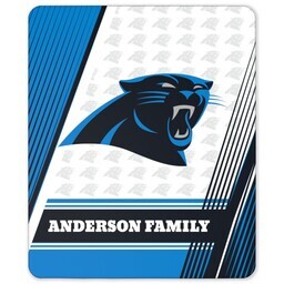 NFL 50x60 Sherpa Fleece Blanket with Carolina Panthers, Diagonal Lines design