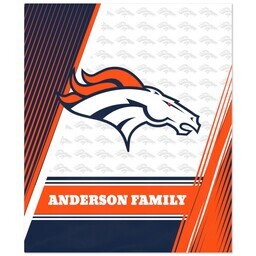 NFL 50x60 Fleece Blanket with Denver Broncos, Diagonal Lines design