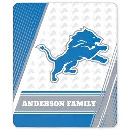 NFL 50x60 Sherpa Fleece Blanket with Detroit Lions, Diagonal Lines design