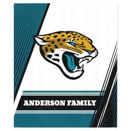 NFL 50x60 Mink Fleece Blanket with Jacksonville Jaguars, Diagonal Lines design