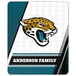 NFL 50x60 Sherpa Fleece Blanket with Jacksonville Jaguars, Diagonal Lines design