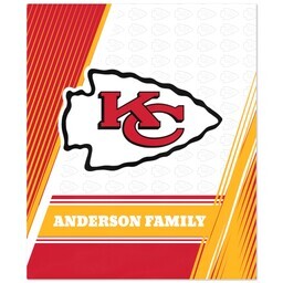 NFL 50x60 Fleece Blanket with Kansas City Chiefs, Diagonal Lines design