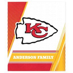 NFL 50x60 Mink Fleece Blanket with Kansas City Chiefs, Diagonal Lines design