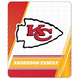 NFL 50x60 Sherpa Fleece Blanket with Kansas City Chiefs, Diagonal Lines design