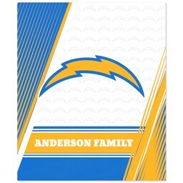 NFL 50x60 Fleece Blanket with LA Chargers, Diagonal Lines design